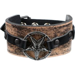 Leather & steel fashion Гривна Бафомет - кафяво - lsf1 53