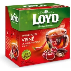 LOYD Затоплящ чай Loyd пирамидален с вкус на вишна + какаови зърна + чили 40 г