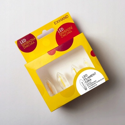 Blistr 4 čiré žárovky LED FILAMENT pro svícen 34V 0,25W
