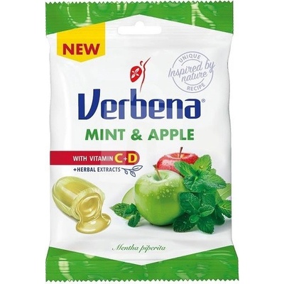 Verbena bylinné bonbóny jablko a máty s vitamínyC a D 60g