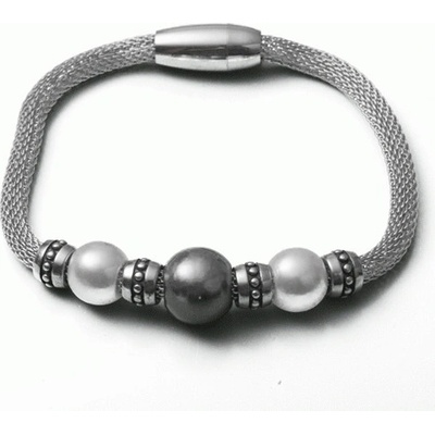 Zlatnictví zlatíčko ocelový náramek s perlami SET010