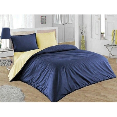 Rakla Спален Комплект 100%памук, двуцветен тъмно синьо/светло жълто (5000560rl)