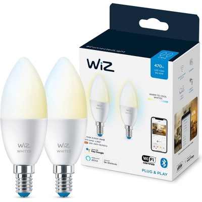 Philips Tunable white 8719514551336 LED žárovka E14 C37 4,9W/470lm 2700-6500K svíčka 2-set