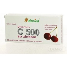 NATURICA Vitamín C 500 mg so zinkom 30 cmúľacích tabliet