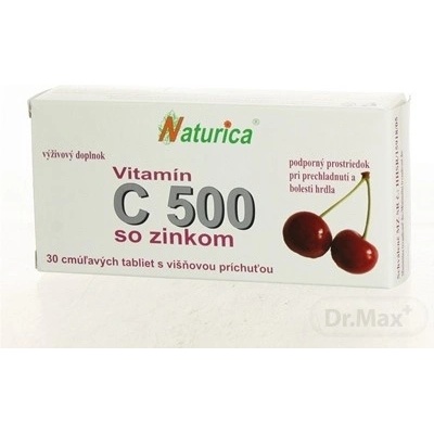 NATURICA Vitamín C 500 mg so zinkom 30 cmúľacích tabliet