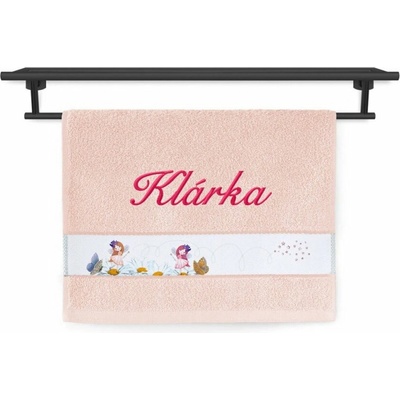 Povlečení Plus dětský ručník se jménem na přání 30 x 50 cm víly světle lososový