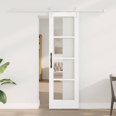 vidaXL Преплъзваща се врата 61 x 198, 5 см Бяло (3332406)
