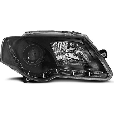 TUNING-TEC Headlights True Drl Black Fits Vw Passat B6 3c 05-10