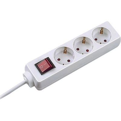 Power strip BACHMANN 3x, w/3m cable, Black (Bachmann 307.1807)