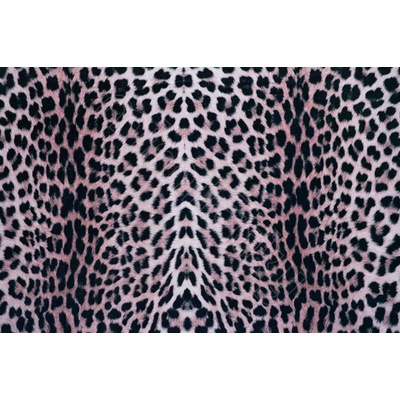 Velvet lesklý růžový leopard