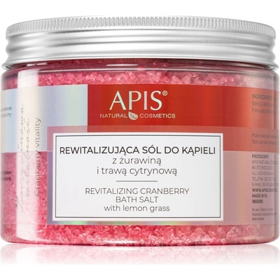 Apis Natural Cosmetics Cranberry Vitality relaxačná soľ do kúpeľa s minerálmi z Mŕtveho mora 650 g