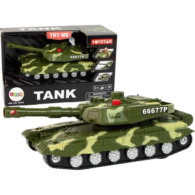 LEANToys Vojenský tank se zvukem a světlem hnědý