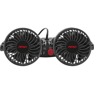 WELLHOX Ventilátor do auta pre opierku hlavy s USB nabíjačkou 2x4" 12V