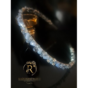 Radi handmade Елегантна диадема със светло сини перлени кристали (964)