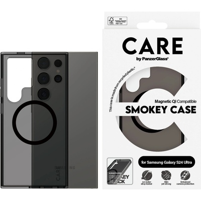 Panzer Гръб CARE by PanzerGlass за Samsung Galaxy S24 Ultra, Flagship, Smokey QI, Черен