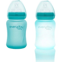 Everyday Baby Láhev sklo senzor turquoise 150ml