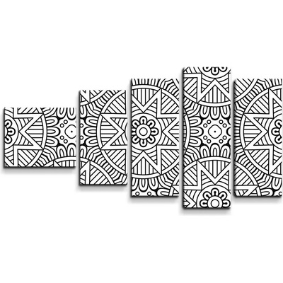 Sablio Obraz - 5-dílný Hviezdy mehendi - 100x60 cm