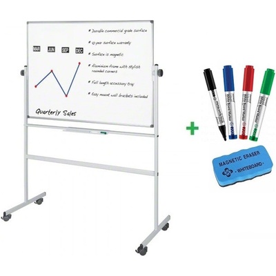 Supraviz 16037 mobilní otočná oboustranná magnetická tabule 150 x 120 cm