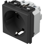 TEM Контакт шуко 2P+E 16A 2M, цвят Черен мат, Modul - VM10SB (VM10SB)