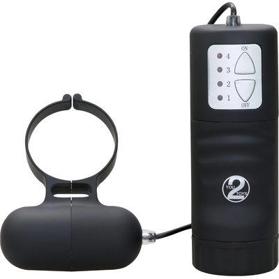 Seven Creations Черен вибриращ пенис пръстен