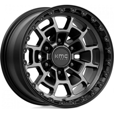 KMC KM718 SUMMIT 8x16 6x139.7 ET0 satin black with gray Tint
