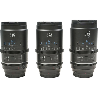SIRUI Astra Series 50mm, 75mm,100mm T1.8 1.33X Full-frame Auto Focus Anamorphic Cine Lens Kit (E Mount, Blue Flare) Bajonet: E, Flare: Blue