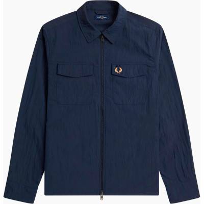 Fred Perry Риза с дълъг ръкав Fred Perry Men's Long Sleeve Zip Overshirt - Navy 311