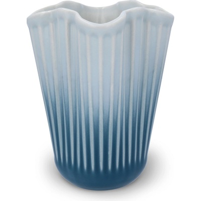 KÄHLER Keramická váza Hammershøi Unfold Blue 16,5 cm, modrá barva, keramika