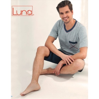 Luna 711 pánské pyžamo krátké šedé