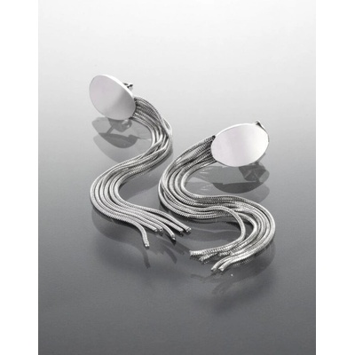 Prošperk Visací delší náušnice z oceli stříbrné S1566