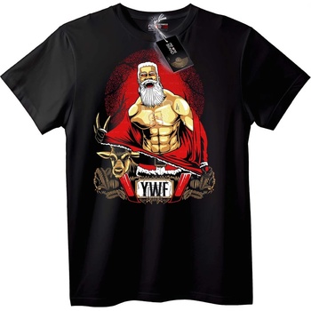 NOONEBRAND Тениска Мускулест Дядо Коледа YWF - M, Black