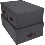 Bigso Комплект от 3 черни кутии за съхранение Inge - Bigso Box of Sweden (8113C6849L01-99)