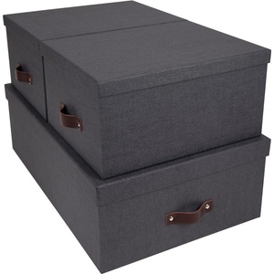 Bigso Комплект от 3 черни кутии за съхранение Inge - Bigso Box of Sweden (8113C6849L01-99)