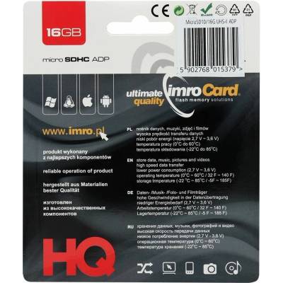 Imro microSD class 10 16GB MPK-0044-IMR-16GBXX