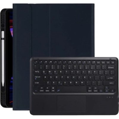 AppleKing puzdro s klávesnicou, touchpadom a priestorom na Apple Pencil pre iPad Pro 12,9" (2018 – 2022) Tmavomodré