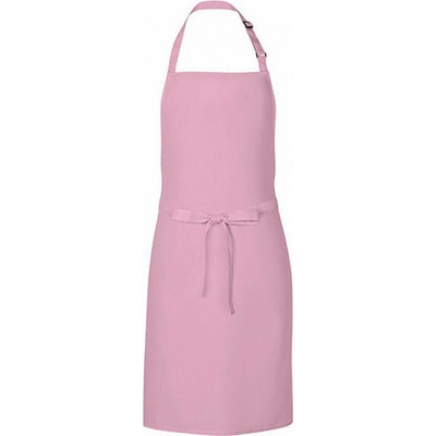 Link Kitchen Wear Univerzální keprová zástěra s laclem a nastavitelným páskem u krku růžová světlá 72 x 85 cm X986