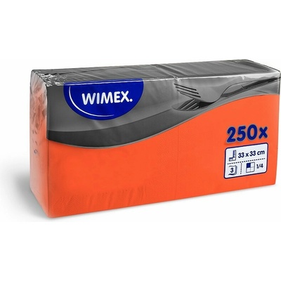 Wimex ubrousky 3V oranžové 250ks 33x33cm