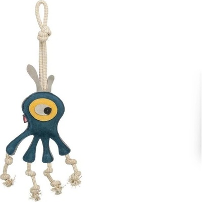 Trixie Monster příšerka na laně 47 cm pravá kůže lano petrolejová