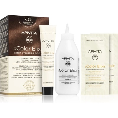 APIVITA My Color Elixir боя за коса без амоняк цвят 7.35 Blonde Gold Mahogany