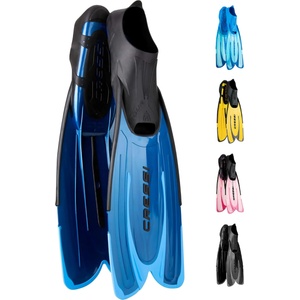 CRESSI Agua Fins Swimming Fins - Adjustable Foot Section for Diving - Ergonomic Short Fins Adults & Children - Durable Fin Material - Blue - 41/42 - CA206343 (CA206343)