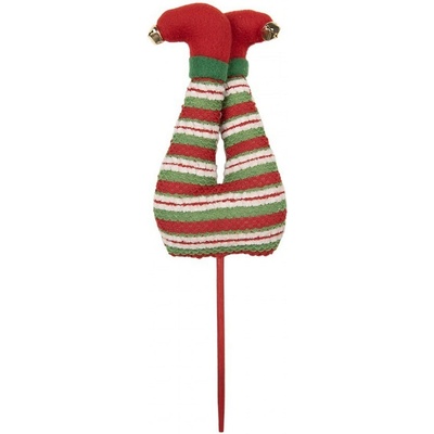 Clayre & Eef Kouzelný vánoční zápich nohy skřítek Elf - 10*4*30 cm - Clayre & Eef