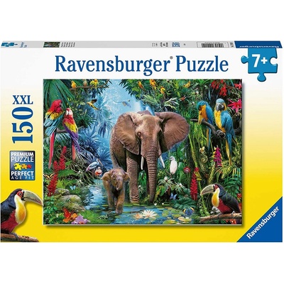 Ravensburger Пъзел Ravensburger от 150 XXL части - Слонове в оазиса (12901)