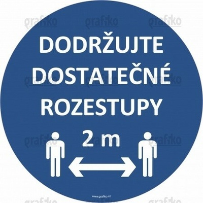 Grafiko | Dodržujte rozestupy - Materiál podlahová fólie, Rozměr ⌀400 mm
