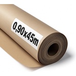 OFITURIA natural brown kraft paper 70 g/m2 - roll 0.90x45 m - pack of 6 rolls - recycled paper for packaging, crafts and decoration - tear-resistant - suitable for acrylic and oil paints - COM620