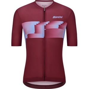 Santini Мъжка фланелка с къс ръкав за колоездене Santini Verve S/S Jersey Cycling jersey - Burgundy - размер M (056-3864-0213)
