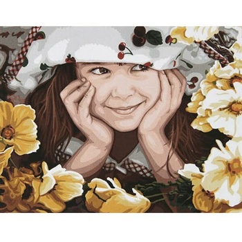 Image 1 of Казанлъшки гоблени Гоблен Момиче с цветя Puppets (Унгарски)