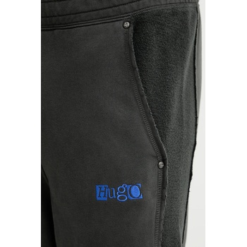 HUGO Blue Памучен спортен панталон Hugo Blue мъжки в сиво с изчистен дизайн 50542841 (50542841)