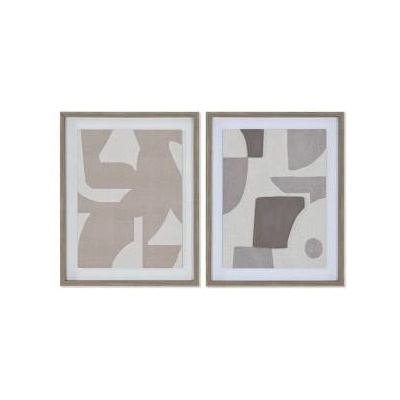 Home ESPRIT Пластно Home ESPRIT Бежов Сив Абстрактен Модерен 40 x 3 x 50 cm (2 броя)