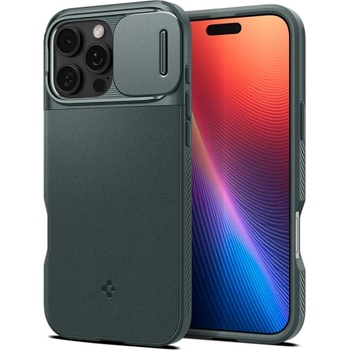 Spigen Калъф Spigen - Optik Armor, iPhone 16 Pro, MagSafe, зелен (8809971230629)
