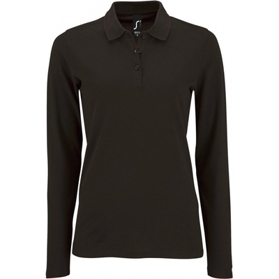 SOĽS Perfect Lsl Women Dámske polo tričko dlhý rukáv SL02083 Čierna